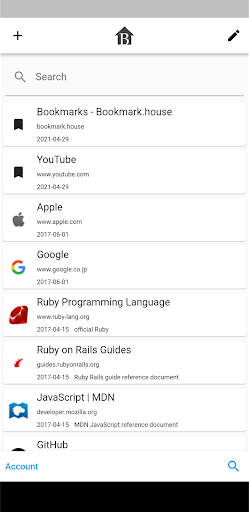 Android application Bookmark.house screenshort