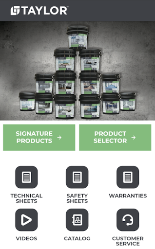 Android application Taylor Adhesives screenshort