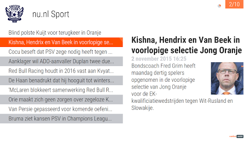 Android application VoetbalAssist ClubTV screenshort