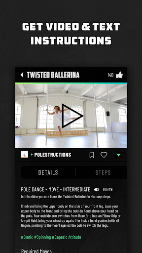 Android application Pole Dance Companion screenshort