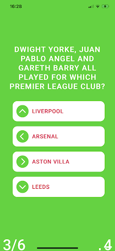 Screenshot of QuizSwipe Football