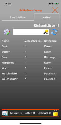 EniShoppingList Screen 3
