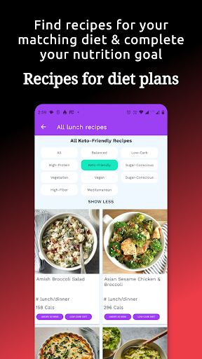 Screenshot of Meal & Diet Planner App