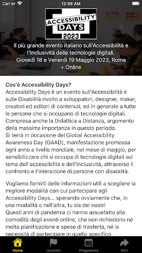 Android application Accessibility Days App screenshort