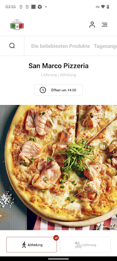 Android application San Marco Pizzeria screenshort