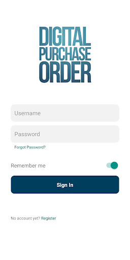 Android application Digital Purchase Order screenshort