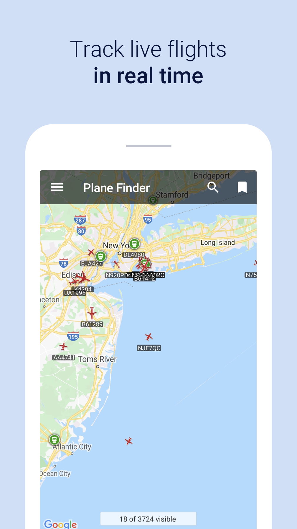 Android application Plane Finder Lite screenshort