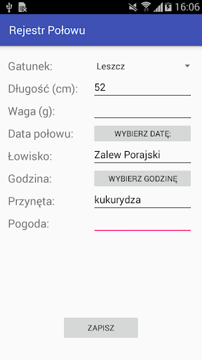 Rejestr Połowu Screenshot 1 - AppWisp.com