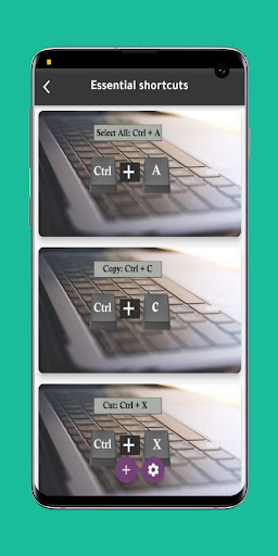 keyboard shortcuts to help you Screen 3