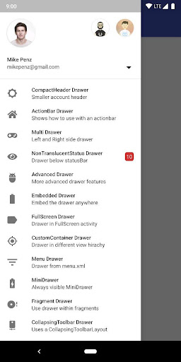 MaterialDrawer Sample Screenshot 3 - AppWisp.com