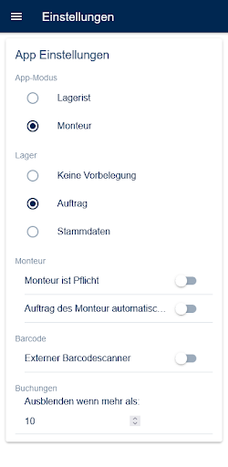 COS-Materialentnahme Screen 2