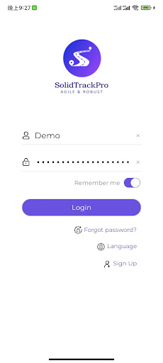 Android application SolidTrackPro screenshort