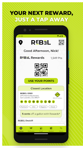 Android application REBEL Rewards! screenshort