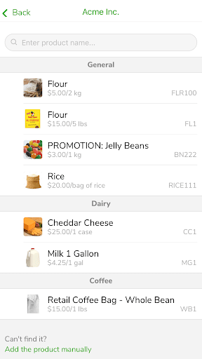 Orderz: Wholesale Ordering Screen 2