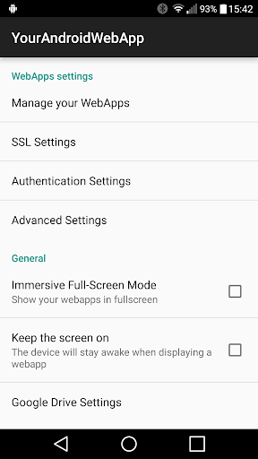 Android application YourAndroidWebApp screenshort