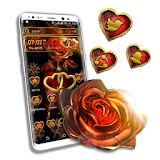 Golden Heart Rose Launcher Theme icon