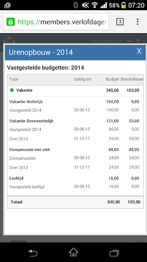 Verlofdagen.nl Screen 2