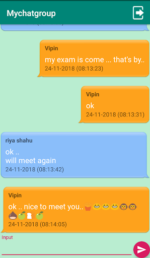 Android application my chat group screenshort