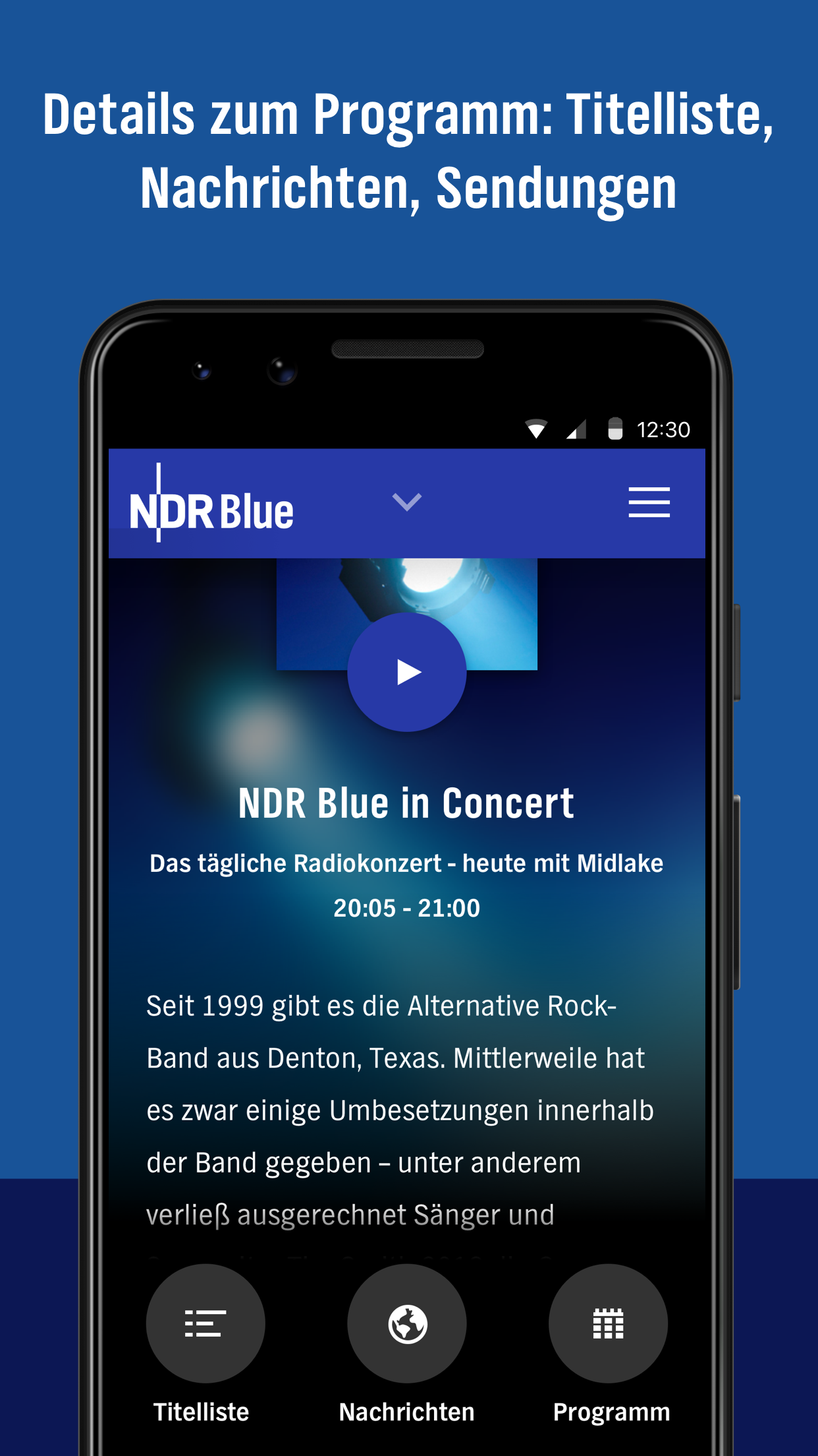 Android application NDR Radio screenshort