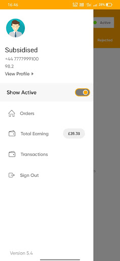 Meal Mate Driver App Screen 2