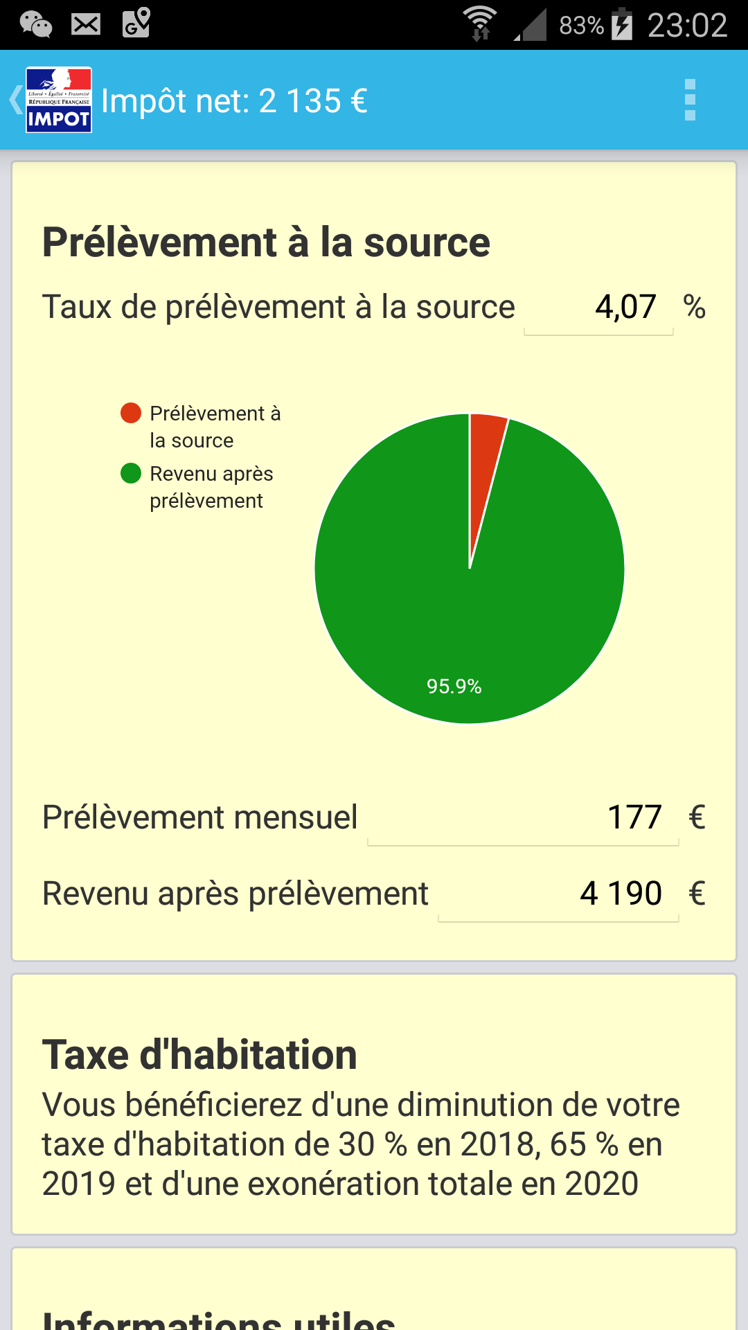 Android application Calcul Impôt 2021 screenshort