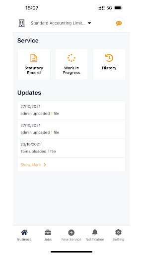 Standard Accounting for User Screenshot