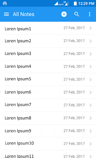 Android application ManageNotes screenshort