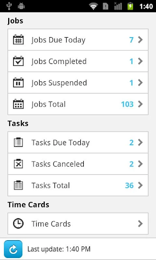 Android application SB for ServiceCEO screenshort