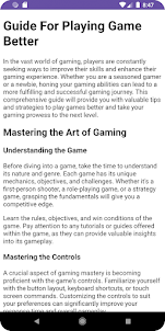 Guide For Playing Game Better