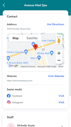 Android application AvenueMedSpa screenshort
