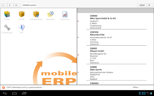 Android application BITS mobile ERP für Mesonic screenshort