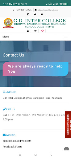 Android application GD Inter College Kauriram screenshort