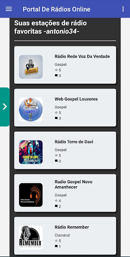 Android application Portal Web Rádios screenshort