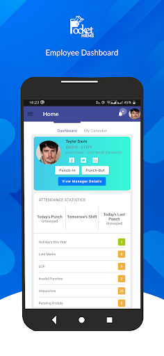 Android application Pocket HRMS screenshort
