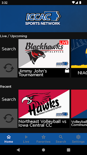 Android application ICCAC Sports Network screenshort