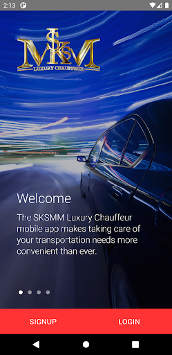 Android application SKSMM Luxury Chauffeur screenshort