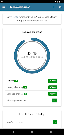 Android application UpToGoal: Goal & Habit Tracker screenshort