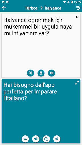 İtalyanca - Türkçe ekran görüntüsü