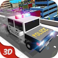 Blocky Police Car : Ultimate City 2020