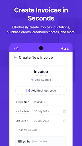 Screenshot of Invoice Maker, Billing:Refrens