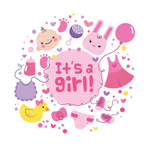 Baby Girl Keyboard Stickers fo