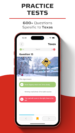 TX Driver Permit DMV test Prep Screen 3