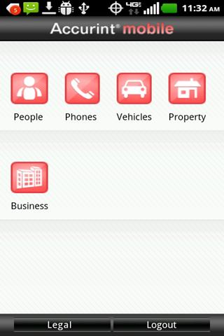 Android application LexisNexis® Accurint Mobile screenshort
