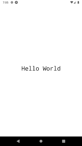 Android application Hello World screenshort