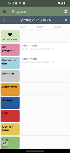 Android application Mørkholt UngCamp screenshort