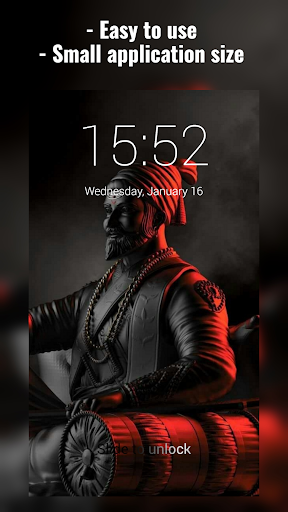 Android application Shivaji Art Lock Screen screenshort