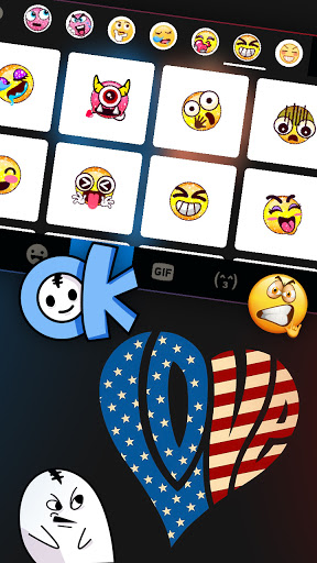 Heart USA Flag Keyboard Backgr Screen 3