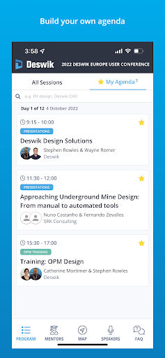 Deswik Conference App Screen 2