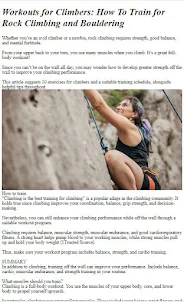 How to Do Climbing Training