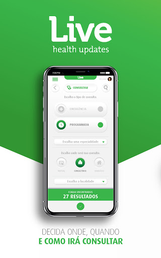 Android application Live Health Updates screenshort